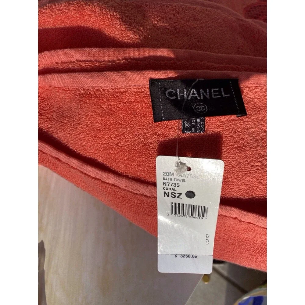 NWT Rare collectible Chanel large Beach towel in Coral